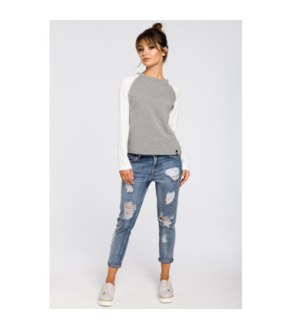 B047 Women's elegant knitted blouse - grey