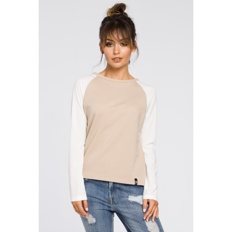 B047 Elegant knitted women's blouse - beige