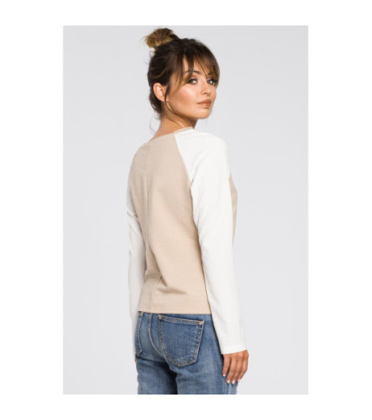 B047 Elegant knitted women's blouse - beige