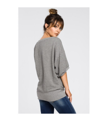 B048 Oversize blouse with kimono sleeves - gray