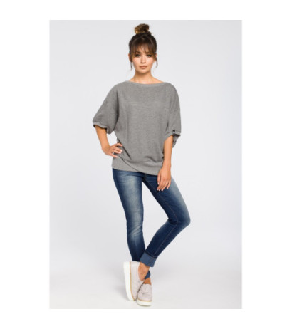 B048 Oversize blouse with kimono sleeves - gray