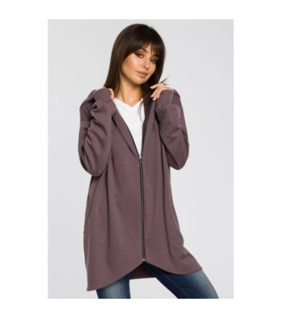 B054 Long zip-up hoodie -...