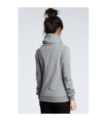 B071 Sweatshirt with diagonal zipper - gray