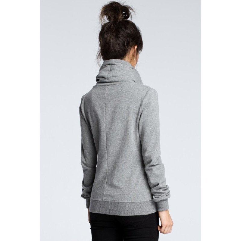 B071 Sweatshirt with diagonal zipper - gray