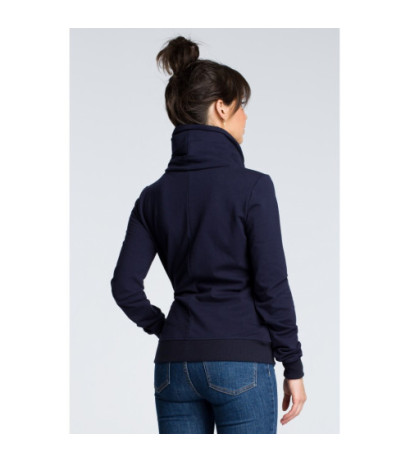 B071 Sweatshirt with diagonal zipper - navy blue