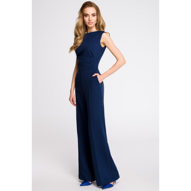 S115 Wide-legged jumpsuit - navy blue