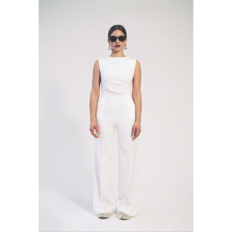 S115 Wide-legged jumpsuit - ecru