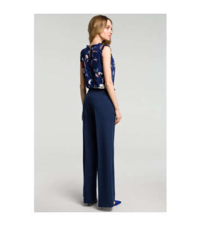 M378 Pants with wide legs - navy blue