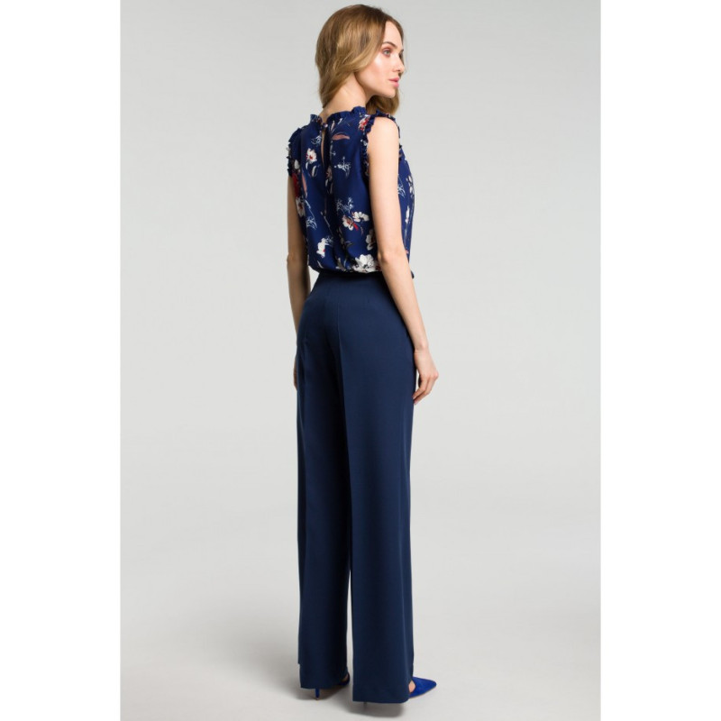 M378 Pants with wide legs - navy blue