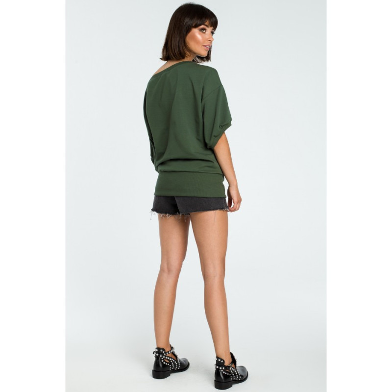 B079 Oversize sweatshirt with kimono sleeves - military-green