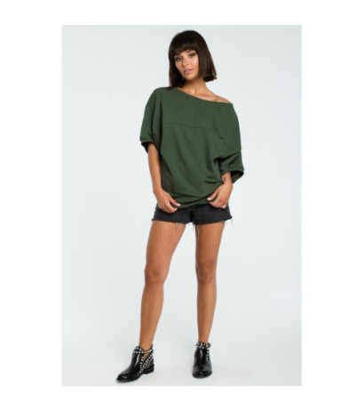 B079 Oversize sweatshirt with kimono sleeves - military-green