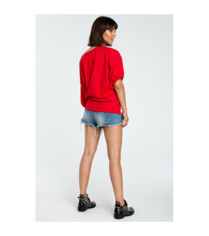 B079 Oversize sweatshirt with kimono sleeves - red