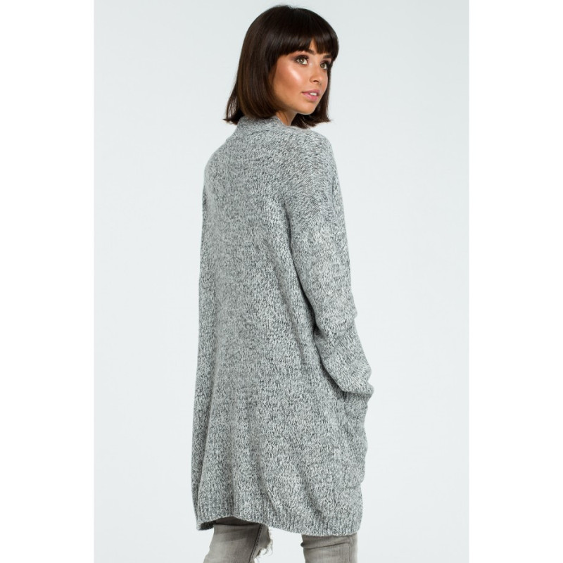 BK001 Long unbuttoned cardigan - graphite-melange