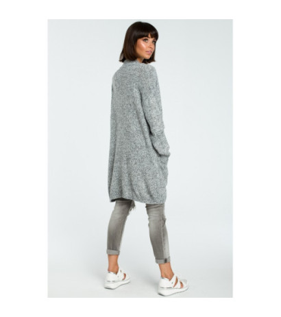 BK001 Long unbuttoned cardigan - graphite-melange