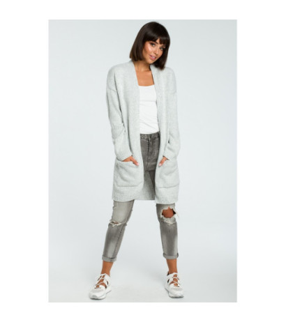 BK001 Long unbuttoned cardigan - gray-melange