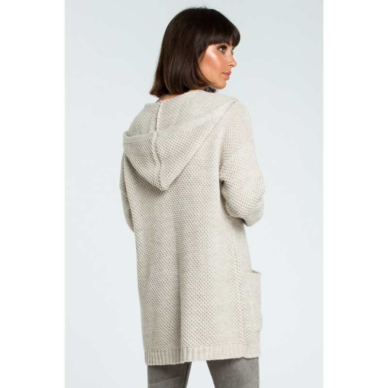 BK002 Women's cardigan with hood - beige