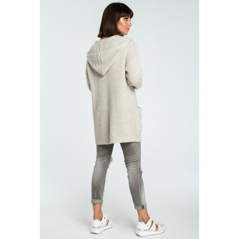 BK002 Women's cardigan with hood - beige