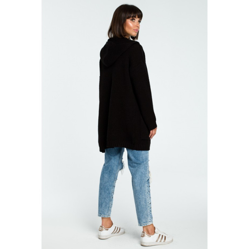 BK002 Women's hooded cardigan - black