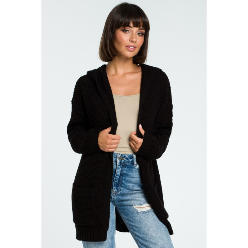 BK002 Women's hooded cardigan - black