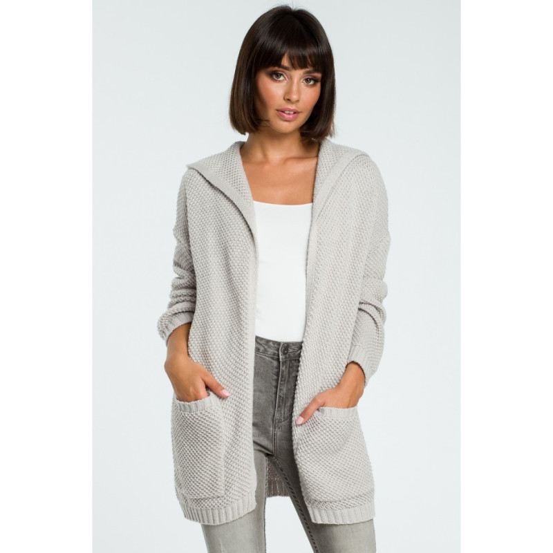 BK002 Women's cardigan with hood - grey