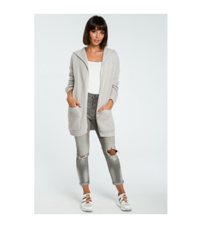 BK002 Women's cardigan with hood - grey