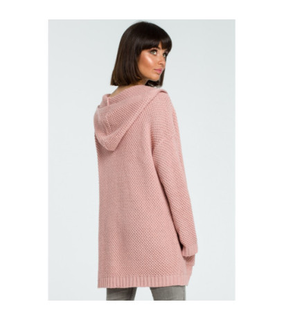 BK002 Women's cardigan with hood - pink