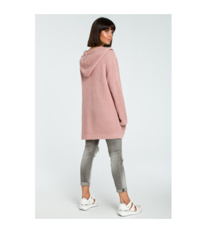 BK002 Women's cardigan with hood - pink