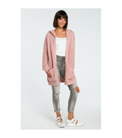 BK002 Women's cardigan with hood - pink