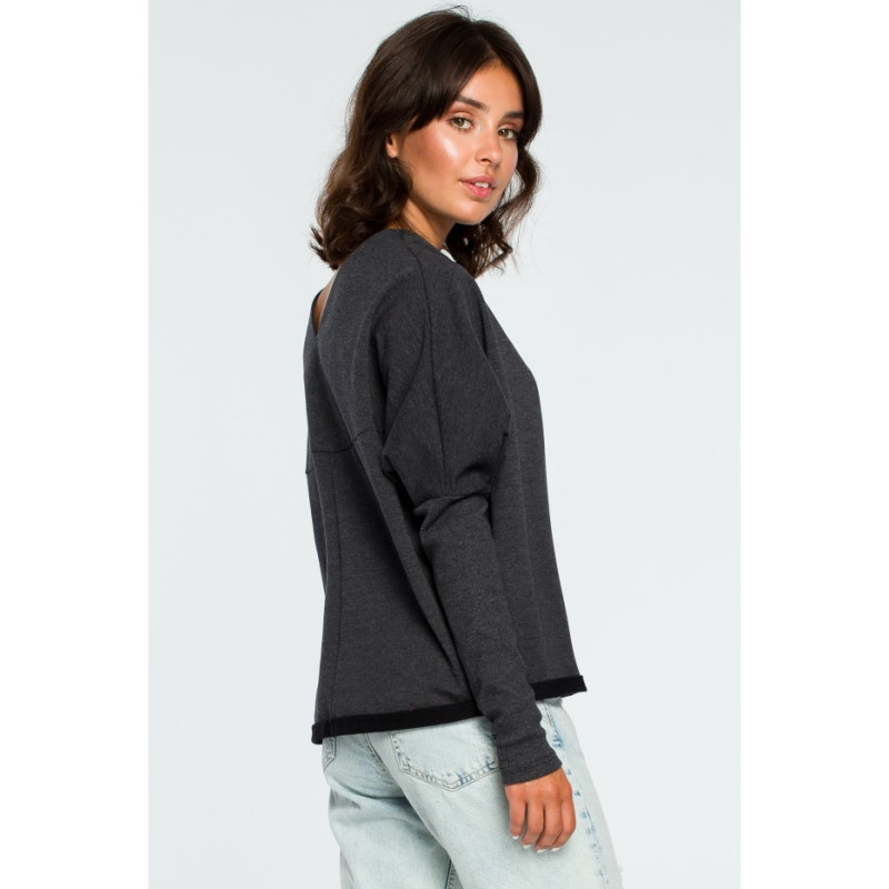 B094 Blouse with back neckline - graphite