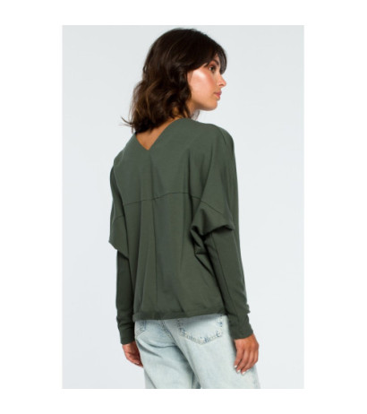 B094 Sweatshirt with back neckline - military-green