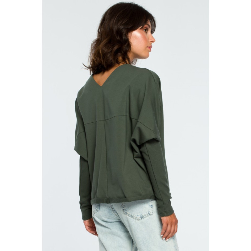 B094 Sweatshirt with back neckline - military-green