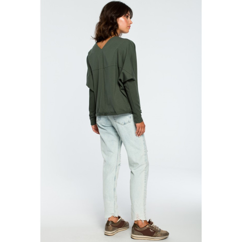 B094 Sweatshirt with back neckline - military-green