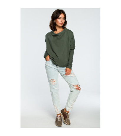 B094 Sweatshirt with back neckline - military-green