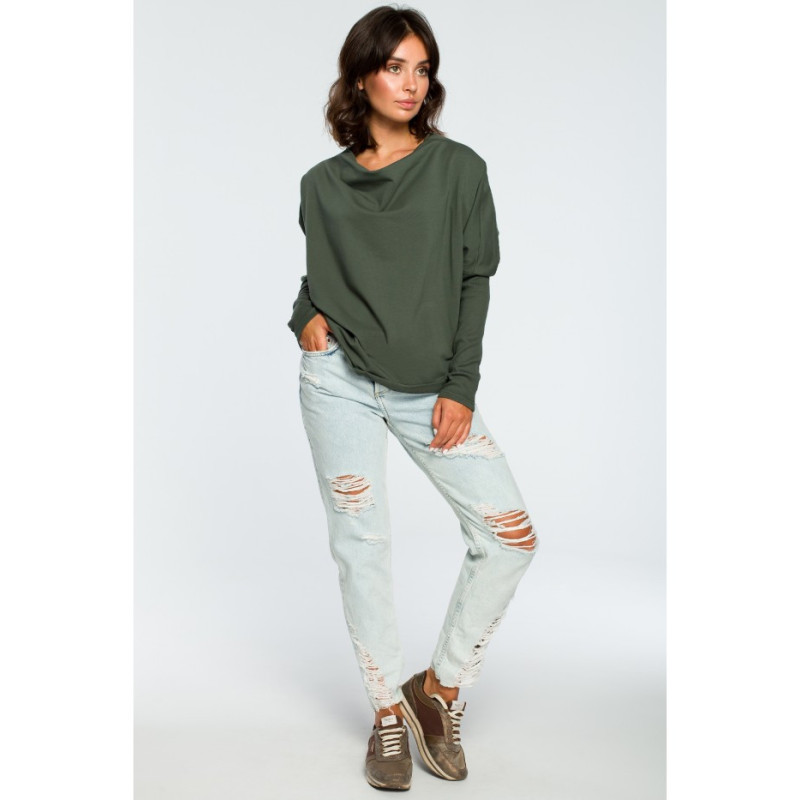 B094 Sweatshirt with back neckline - military-green