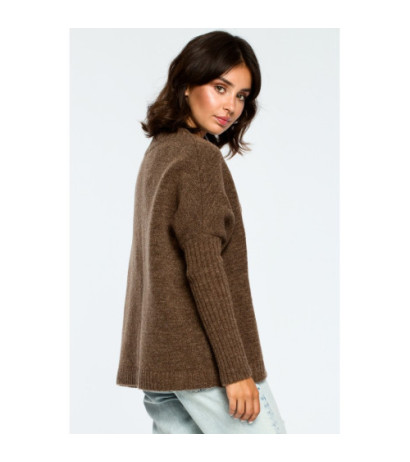 BK009 Thick sweater with ribbed sleeves - caramel