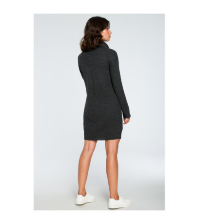 BK010 Sweater mini dress with turtleneck - graphite