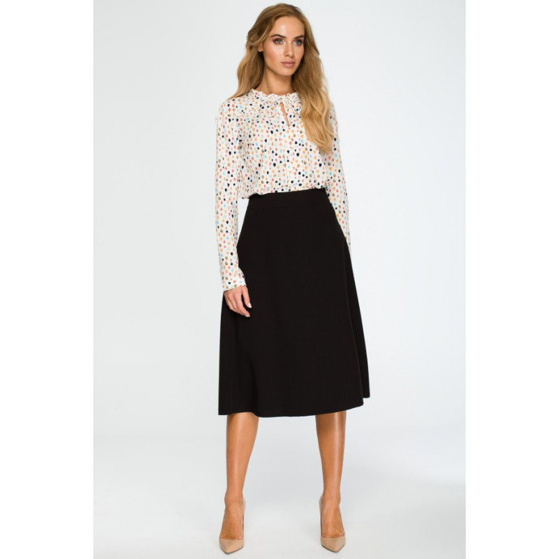 S133 Flared midi skirt - black