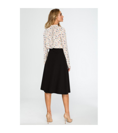 S133 Flared midi skirt - black