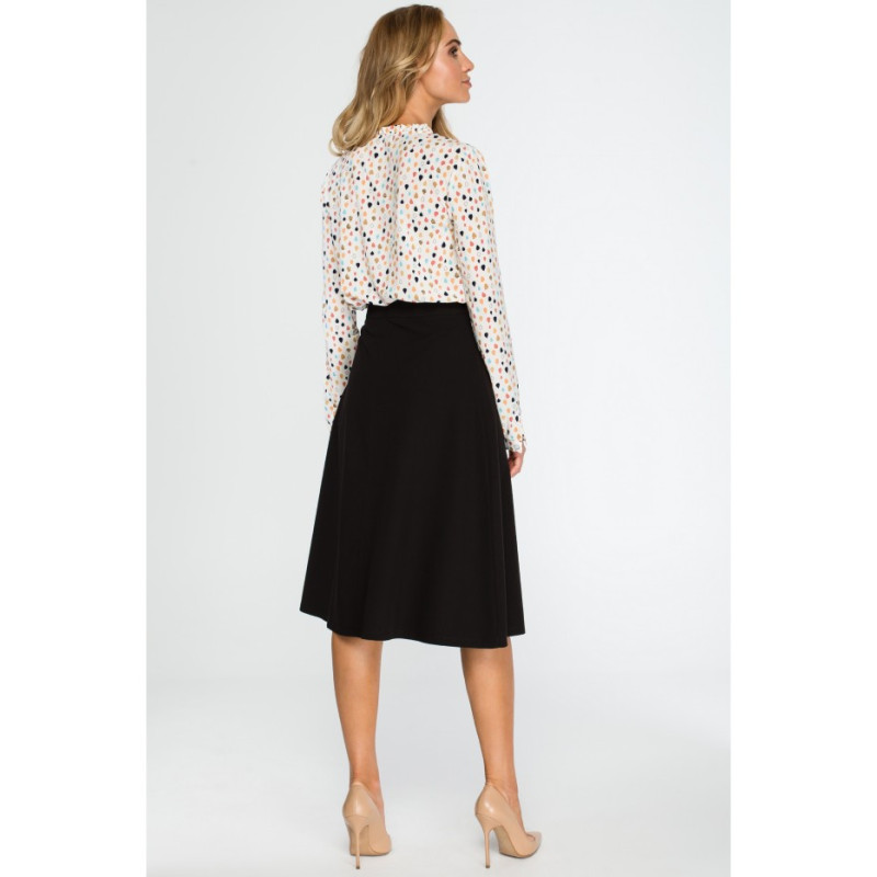 S133 Flared midi skirt - black