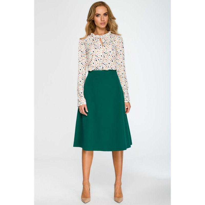 S133 Flared midi skirt - green