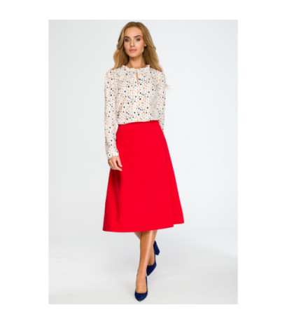 S133 Flared midi skirt - red