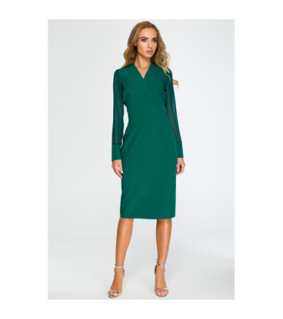 S136 Pencil dress with chiffon sleeves - green