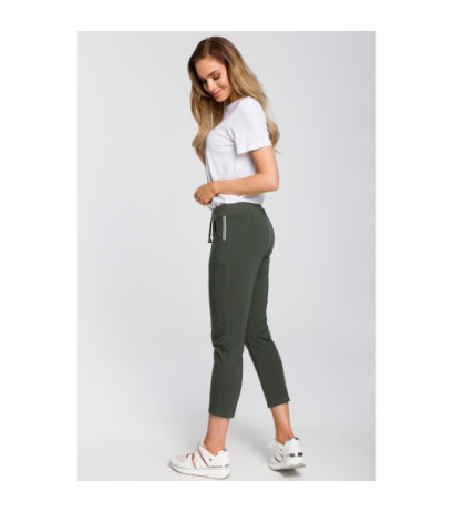 M411 7/8 length cigarette pants - military green