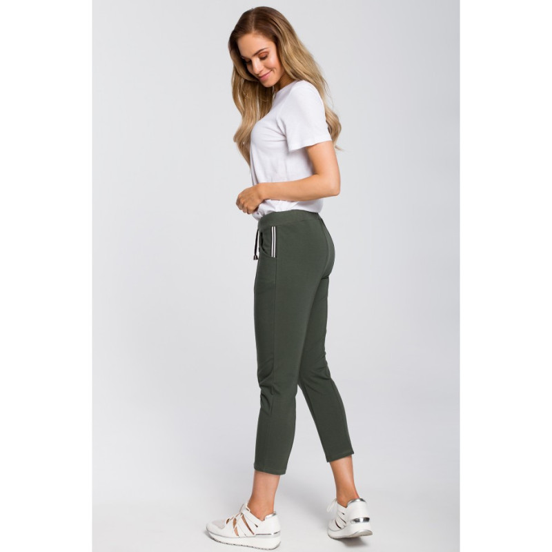 M411 7/8 length cigarette pants - military green