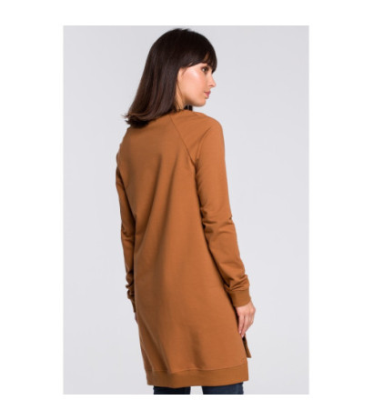 B101 Blouse - tunic with side slits - caramel