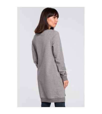 B101 Blouse - tunic with side slits - gray