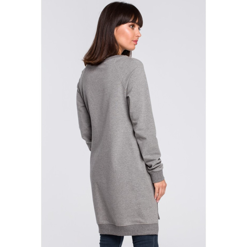 B101 Blouse - tunic with side slits - gray