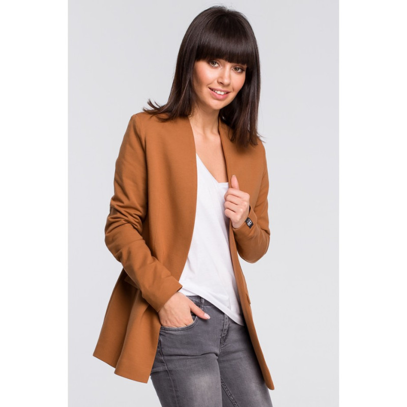 B102 Unbuttoned knitted jacket - caramel