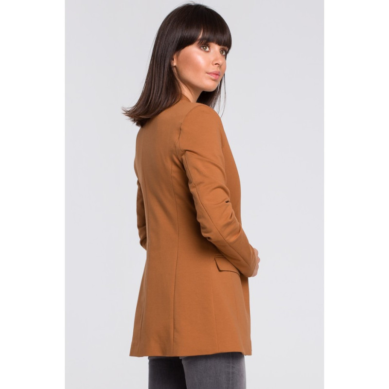 B102 Unbuttoned knitted jacket - caramel