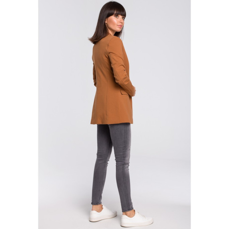 B102 Unbuttoned knitted jacket - caramel